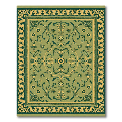 Olive Green Floral Medina Rug