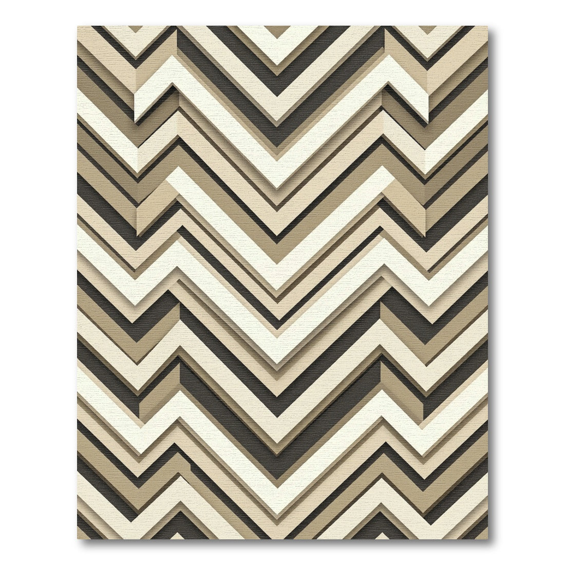 Earthy Tones Layered Zigzag Rug
