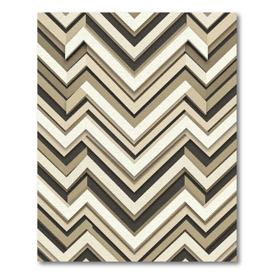 Earthy Tones Layered Zigzag Rug