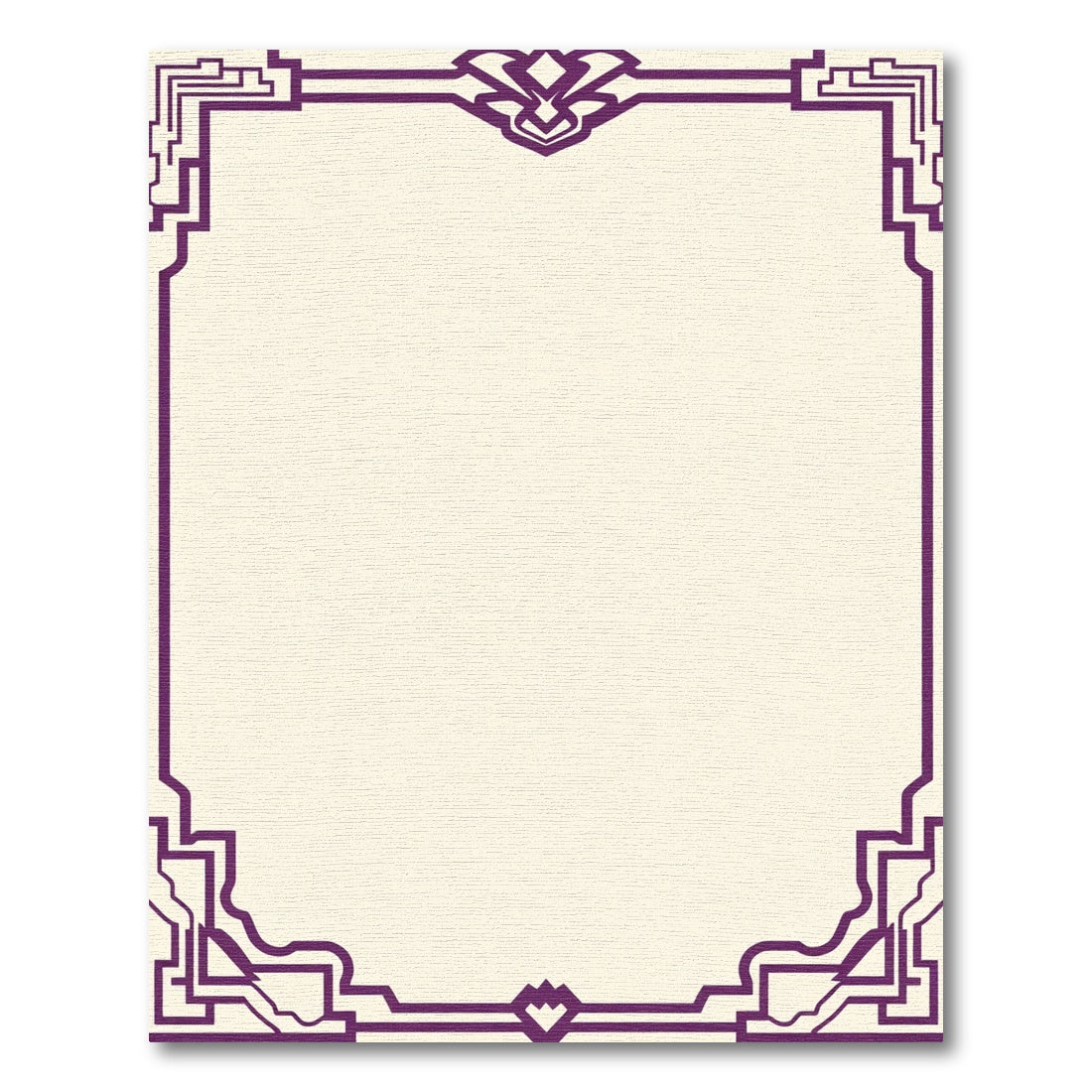 Deep Plum Geometric Frame Rug