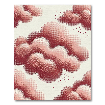 Crimson Dot Cloud Composition Rug