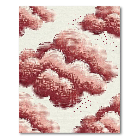 Crimson Dot Cloud Composition Rug