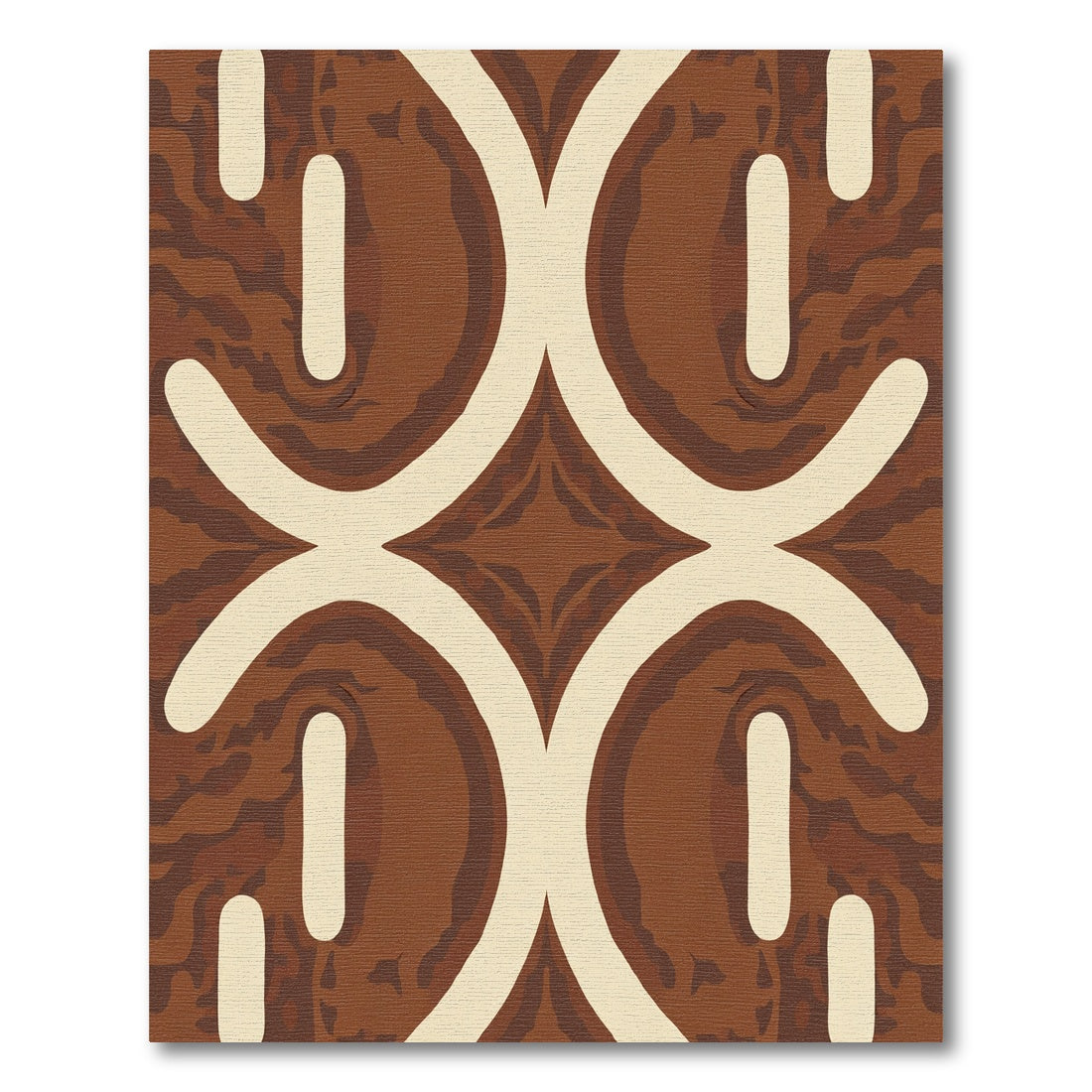 Earthy Geometric Arc Lattice Rug