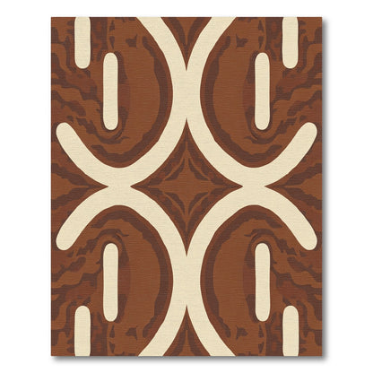 Earthy Geometric Arc Lattice Rug