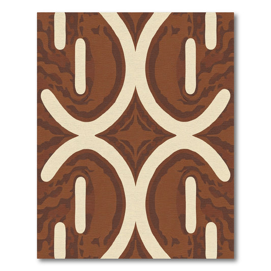 Earthy Geometric Arc Lattice Rug