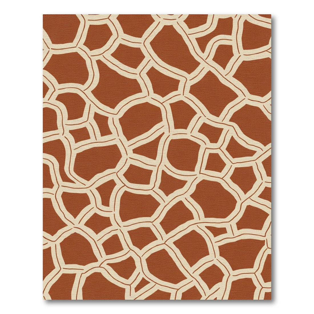 Abstract Terra Cotta Jagged Lines Rug