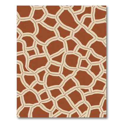 Abstract Terra Cotta Jagged Lines Rug