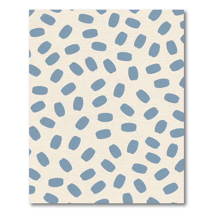 Dusty Blue Bean Scattered Abstract Rug