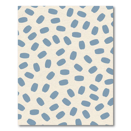 Dusty Blue Bean Scattered Abstract Rug