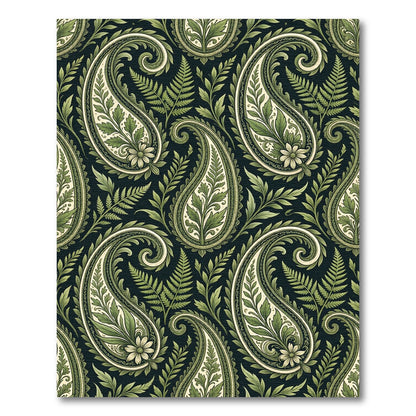 Lush Green Fern Paisley Harmony Rug