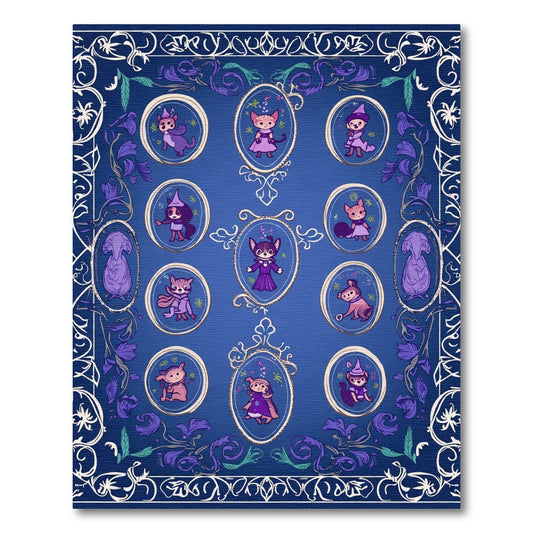 Royal Blue Whimsical Creature Portrait Rug