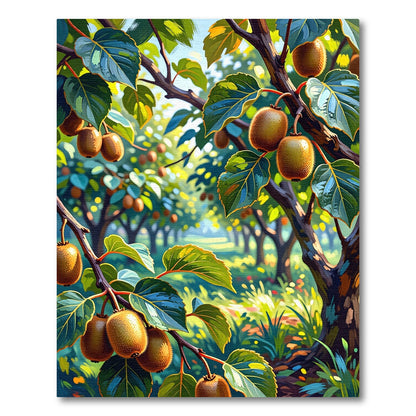 Sunlit Tropical Kiwi Fruit Orchard Rug