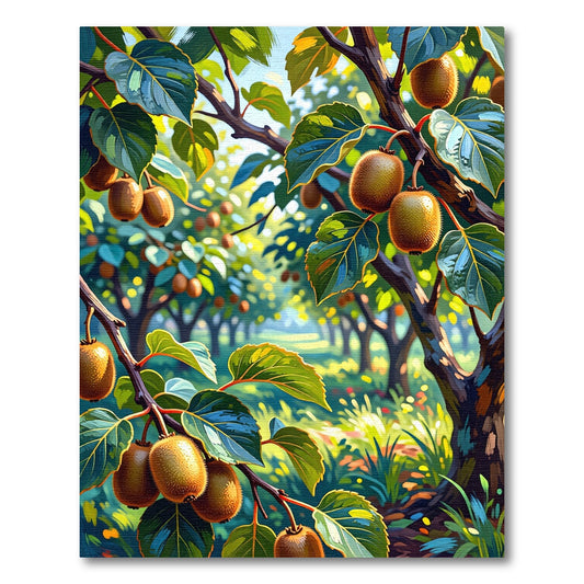 Sunlit Tropical Kiwi Fruit Orchard Rug