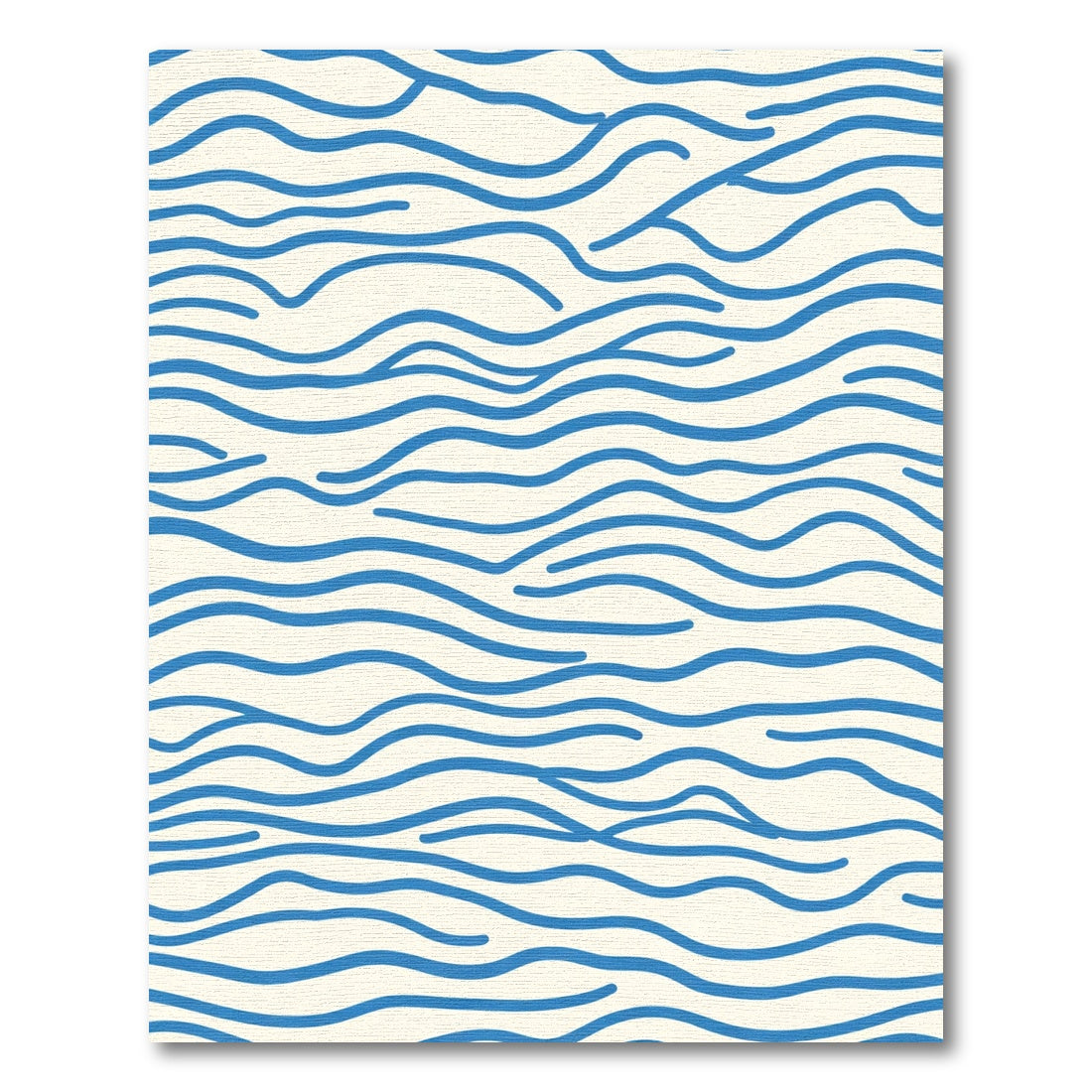 Bold Blue Wavy Line Rug