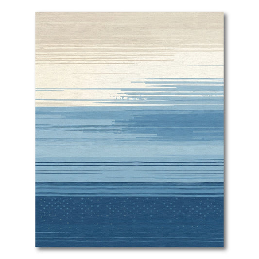 Blue Horizon Striped Watercolor Rug
