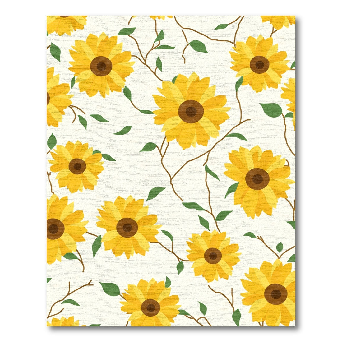 Golden Sunflower Vine Garden Rug