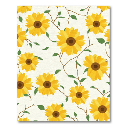 Golden Sunflower Vine Garden Rug