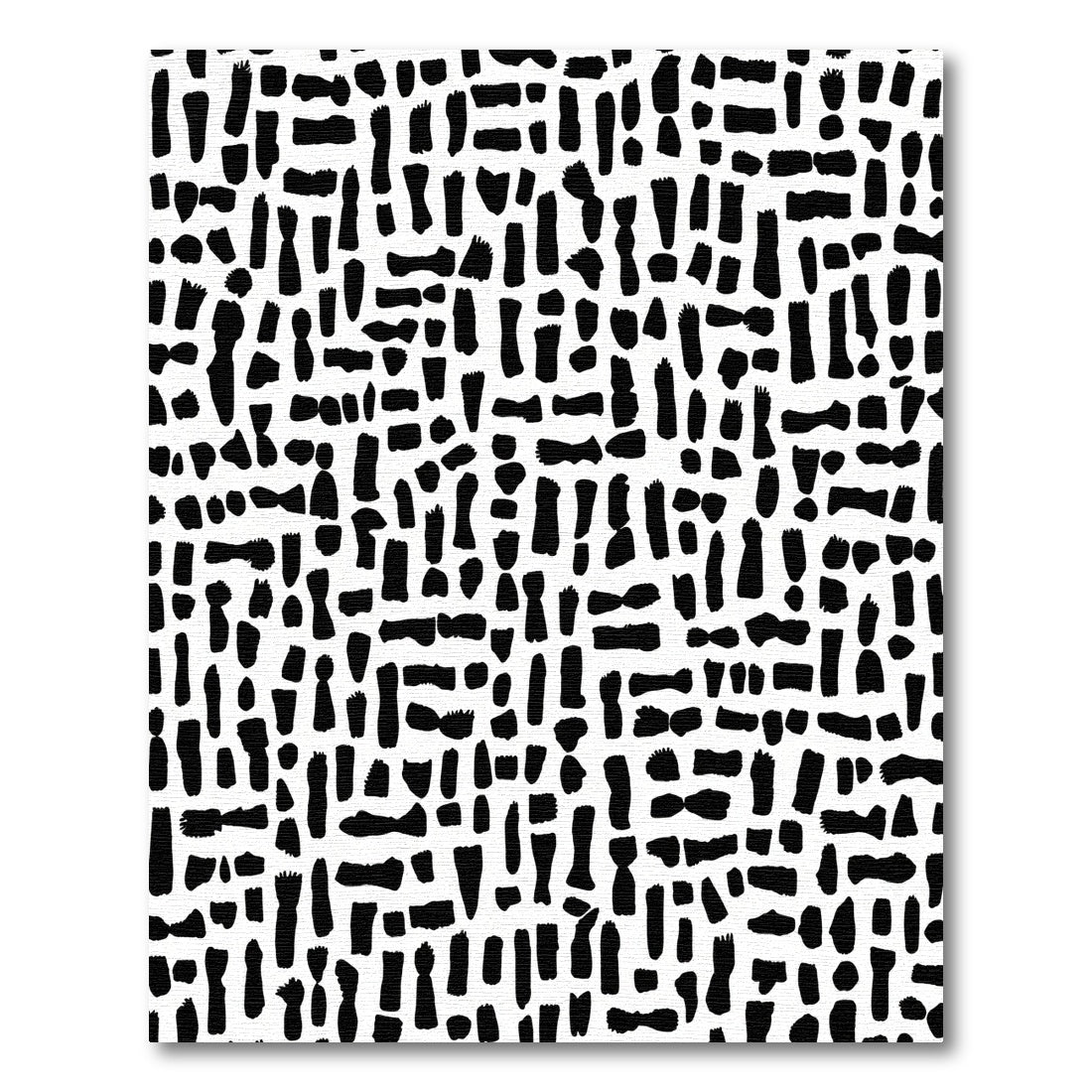Black Brush Stroke Collage Rug