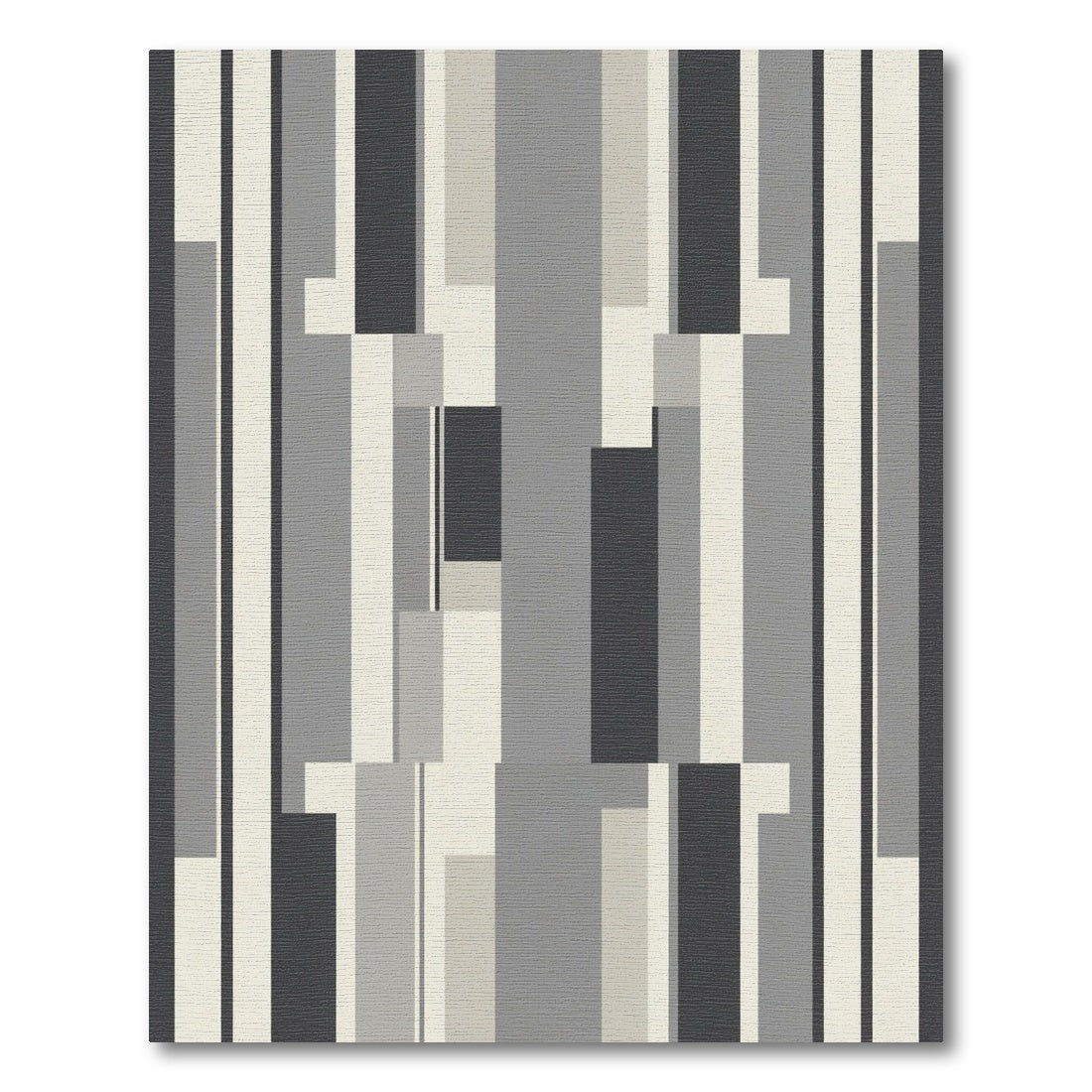 Monochromatic Abstract Geometric Stripes Rug