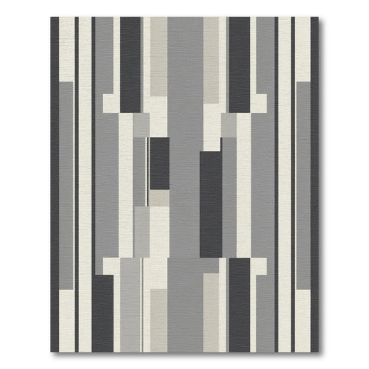 Monochromatic Abstract Geometric Stripes Rug