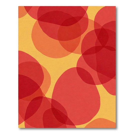 Radiant Crimson Orange Geometric Overlay Rug