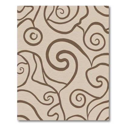 Light Beige Swirl Abstract Organic Rug