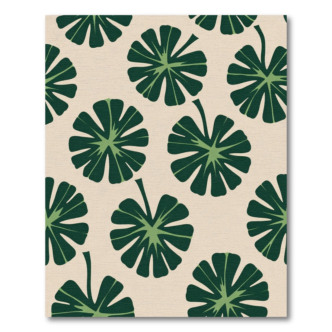 Deep Green Leafy Tropical Bloom Rug