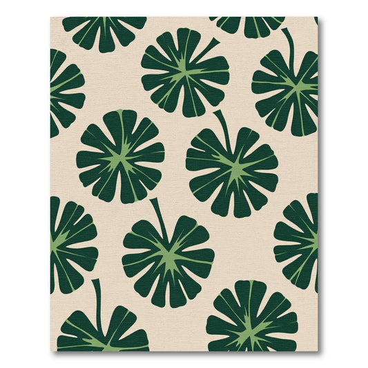 Deep Green Leafy Tropical Bloom Rug