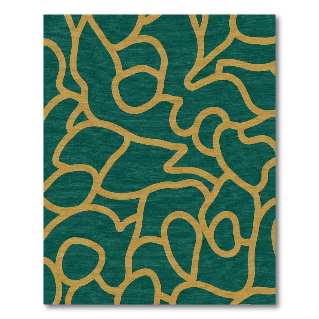 Emerald Teal Warm Gold Organic Flow Rug