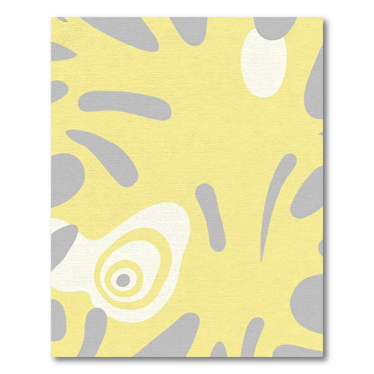 Soft Yellow Gray Organic Blob Rug