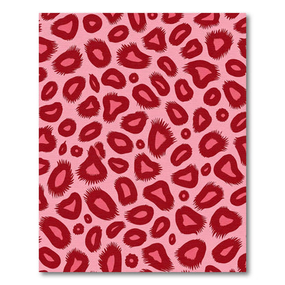 Pink Red Leopard Spots Rug