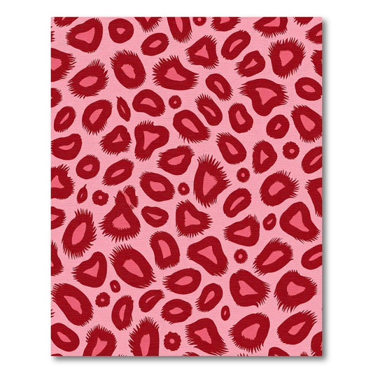 Pink Red Leopard Spots Rug
