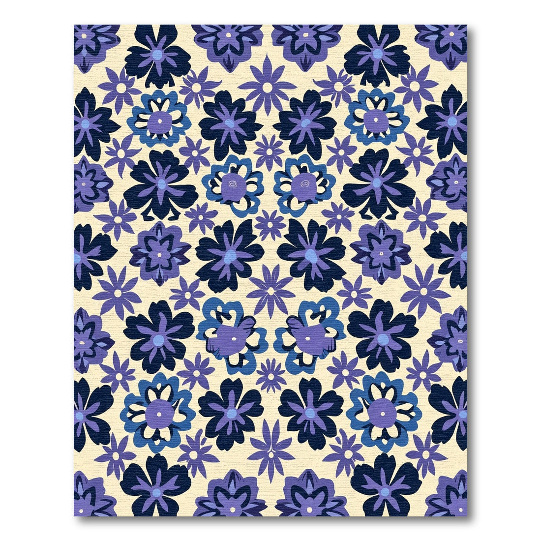 Indigo Plum Floral Collage Rug