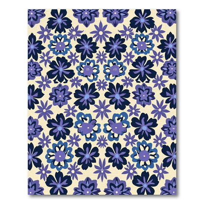 Indigo Plum Floral Collage Rug