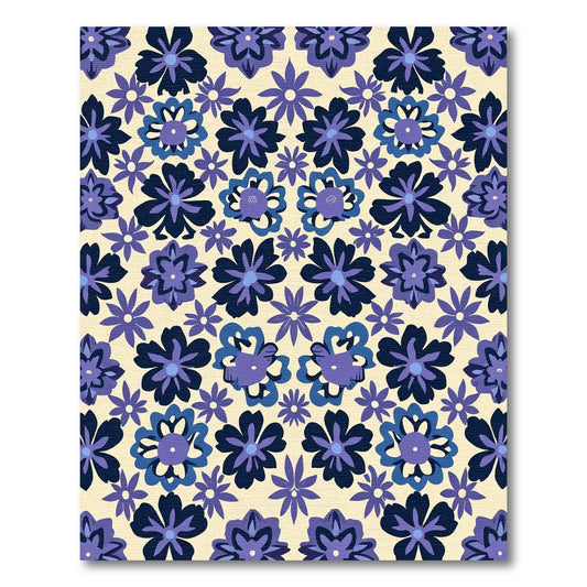 Indigo Plum Floral Collage Rug