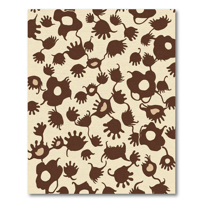 Brown Organic Abstract Floral Rug
