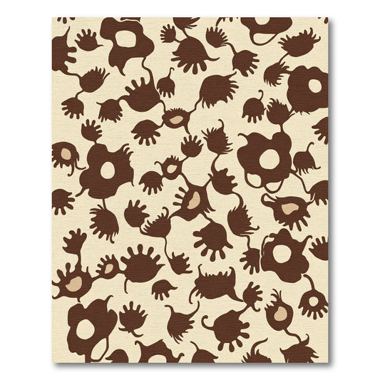 Brown Organic Abstract Floral Rug