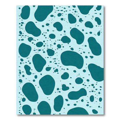 Teal Abstract Droplet Blob Rug