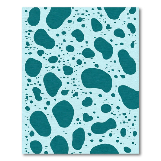 Teal Abstract Droplet Blob Rug