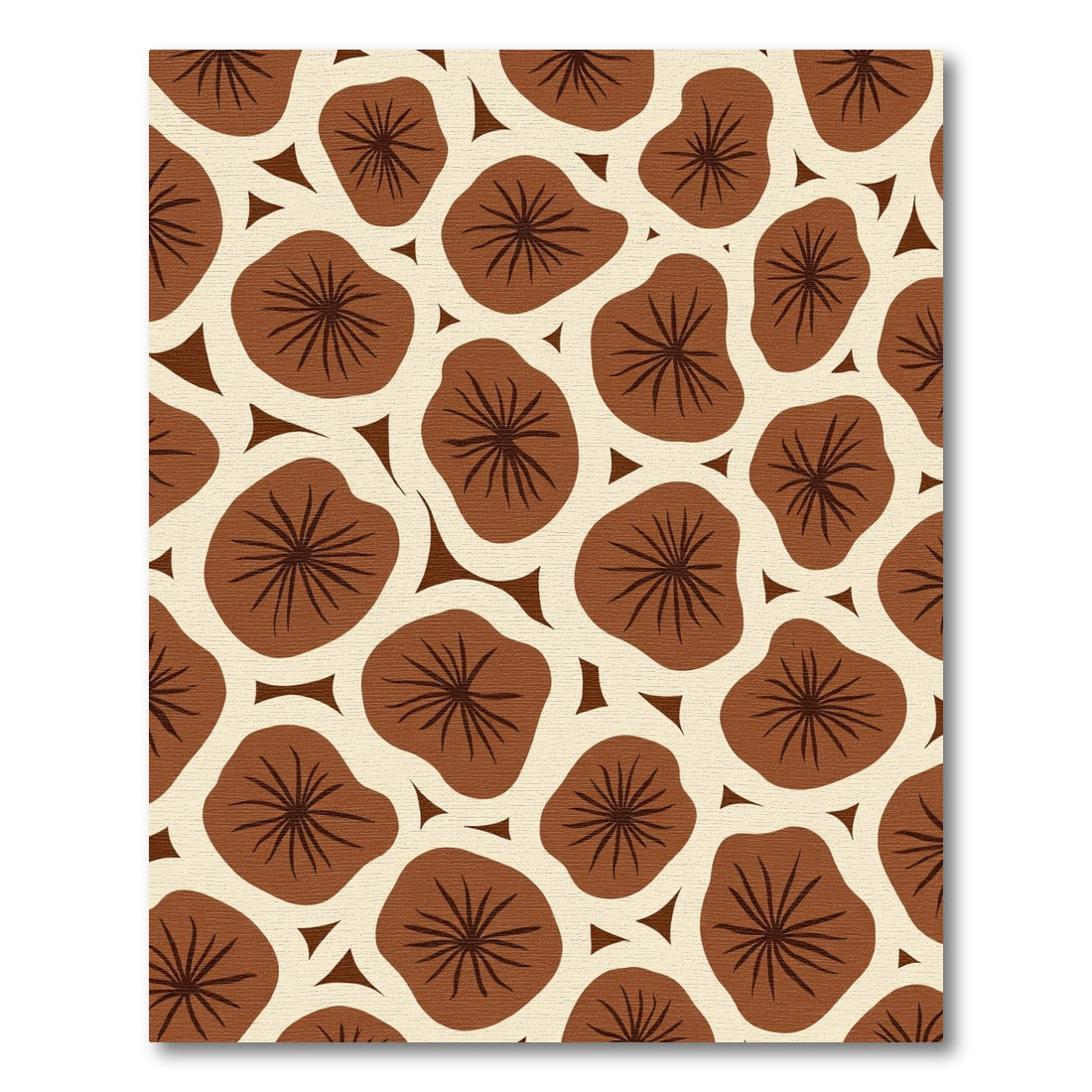Brown Floral Organic Repeating Pattern Rug
