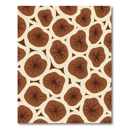 Brown Floral Organic Repeating Pattern Rug
