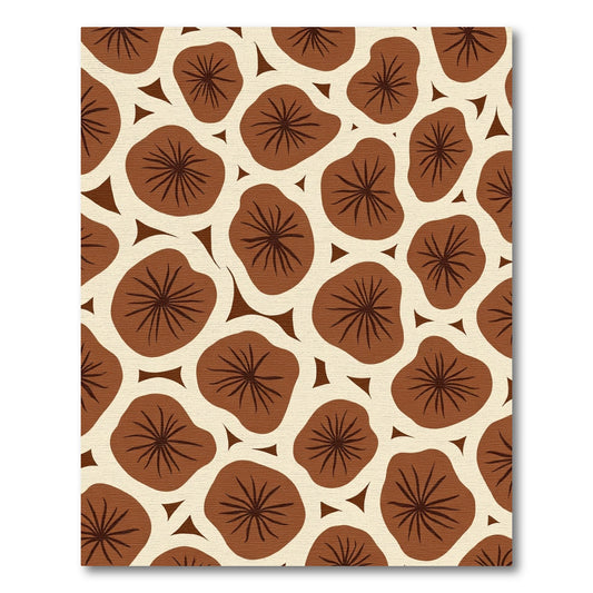 Brown Floral Organic Repeating Pattern Rug