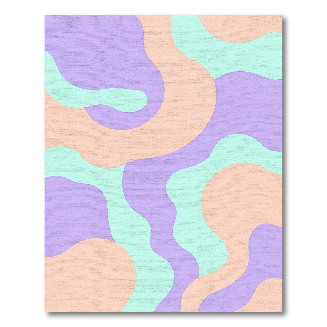 Modern Lavender Peach Mint Wavy Rug