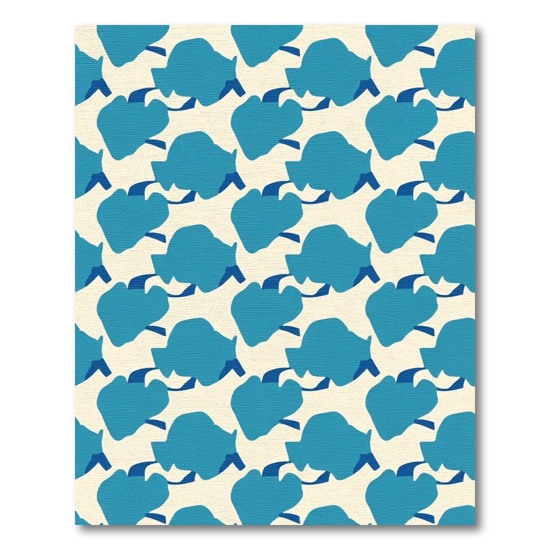 Modern Teal Cloud Abstract Rug