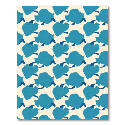 Modern Teal Cloud Abstract Rug