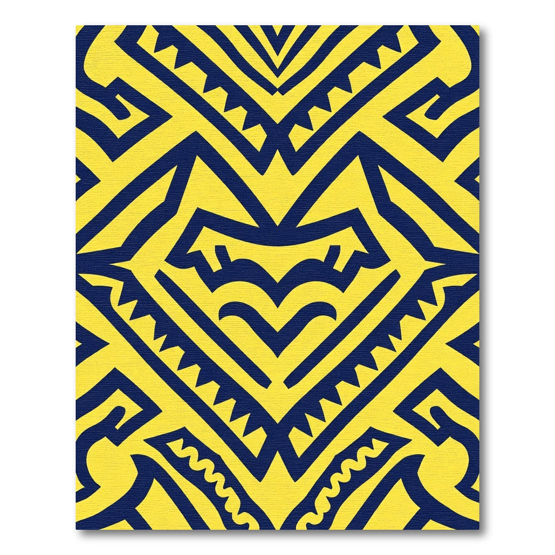Bold Yellow Navy Jagged Geometric Rug