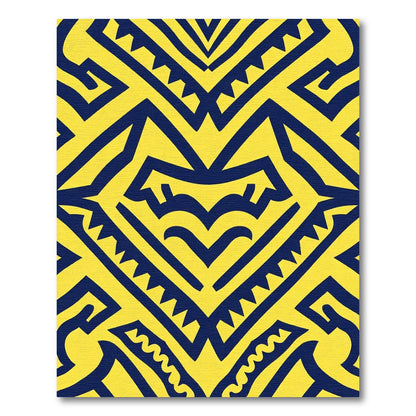 Bold Yellow Navy Jagged Geometric Rug