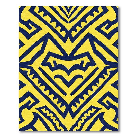 Bold Yellow Navy Jagged Geometric Rug