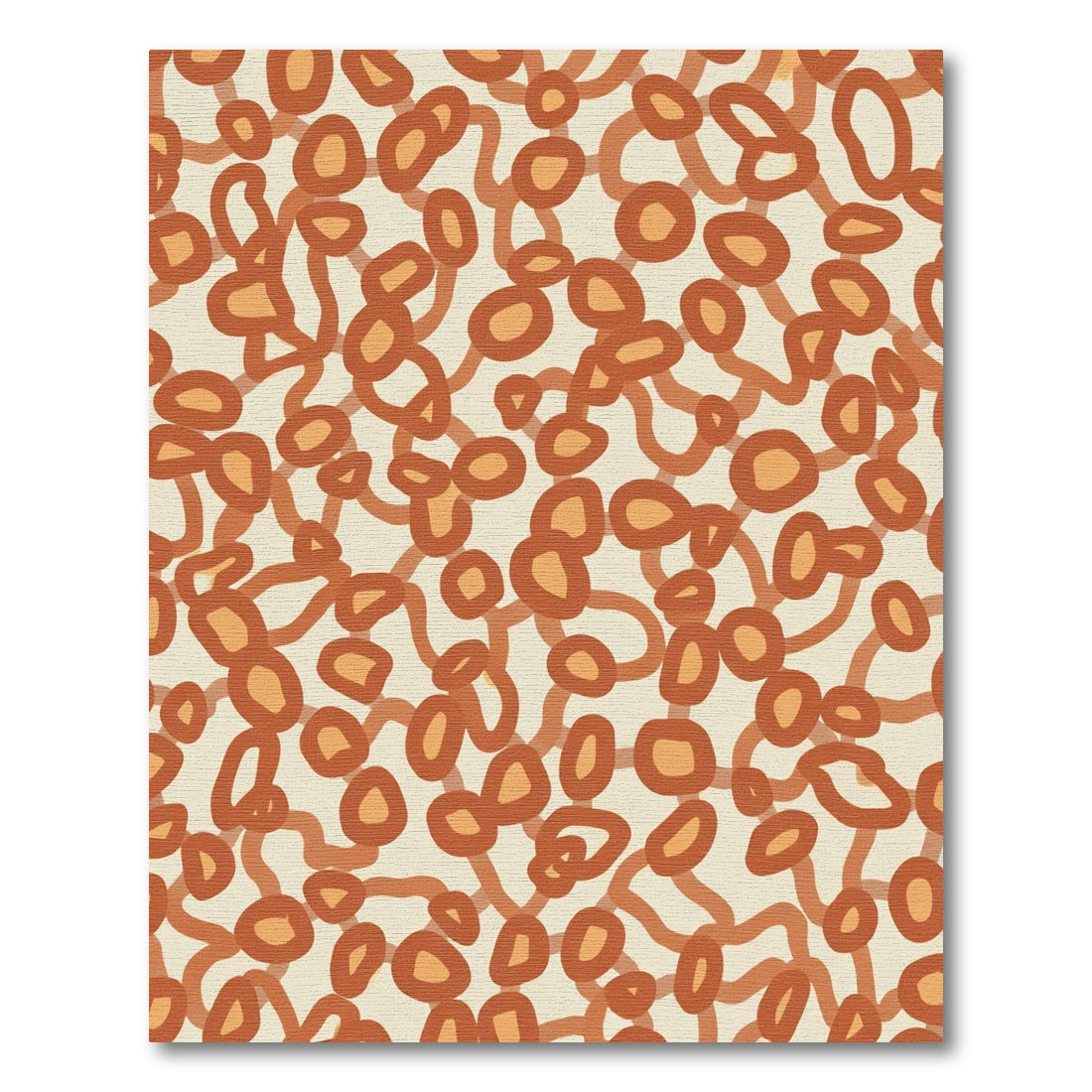 Burnt Orange Organic Swirl Circles Rug