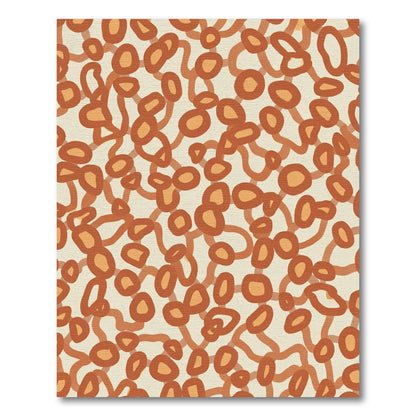 Burnt Orange Organic Swirl Circles Rug